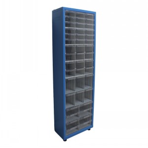 Steel Cabinet with 44 Plastic Drawers
